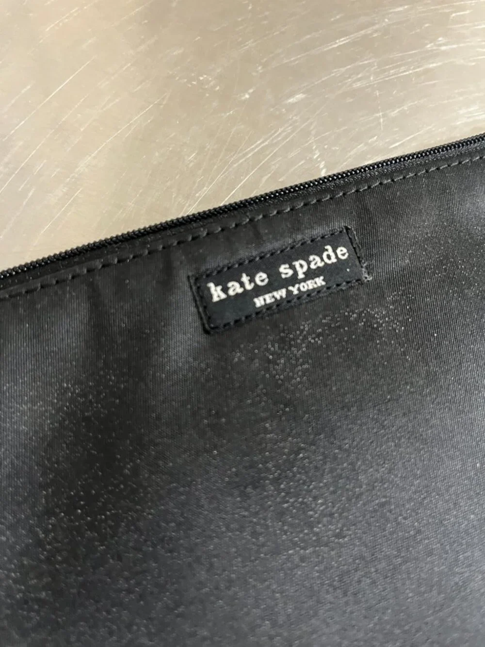 KATE SPADE Black Nylon Cosmetic Pouch Clutch